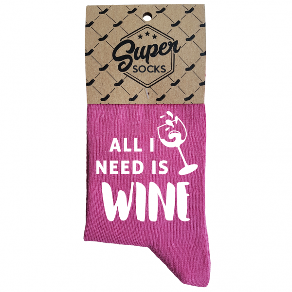 Women's socks „All I need is wine“ Women's socks „All I need is wine“