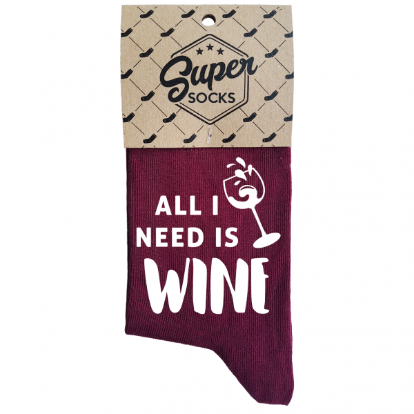 Women's socks „All I need is wine“ Women's socks „All I need is wine“