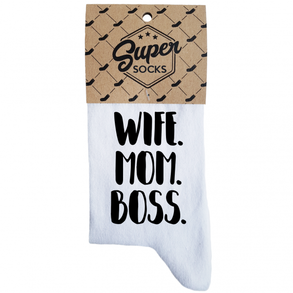 Women's socks „Wife.Mom.Boss“ Women's socks „Wife.Mom.Boss“