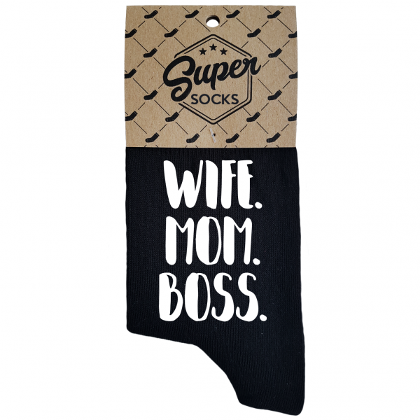 Women's socks „Wife.Mom.Boss“ Women's socks „Wife.Mom.Boss“
