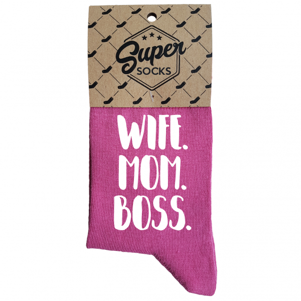 Women's socks „Wife.Mom.Boss“ Women's socks „Wife.Mom.Boss“