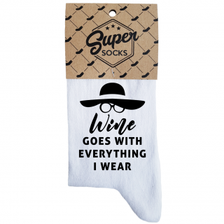 Women's socks „Wine goes with everything“