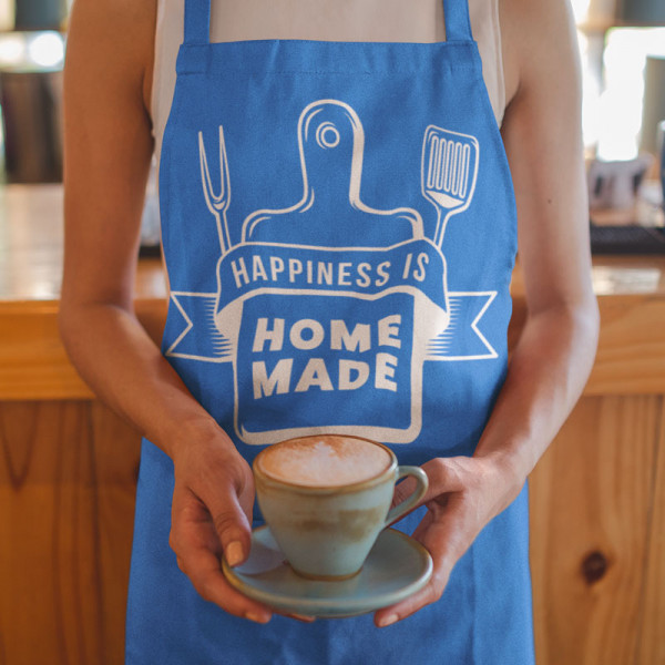 Cotton apron "Happiness is home made"