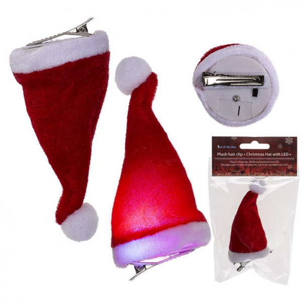 Small Clip-On Christmas Hat with LED