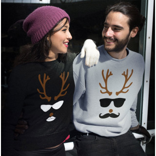 Sweatshirt set "Mr. and Mrs. reindeer" (without hood) Sweatshirt set "Mr. and Mrs. reindeer" (without hood)