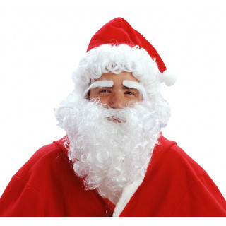 Santa Claus Wig with Beard, Eyebrows, and Hat