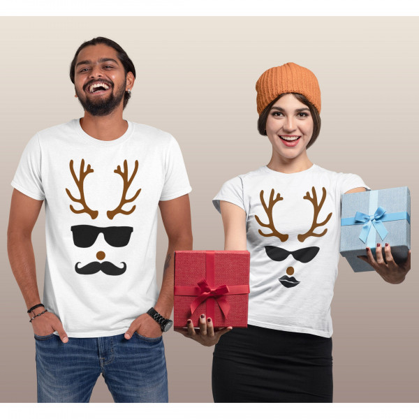 T-shirt set "Mrs. and Mr. reindeer" T-shirt set "Mrs. and Mr. reindeer"