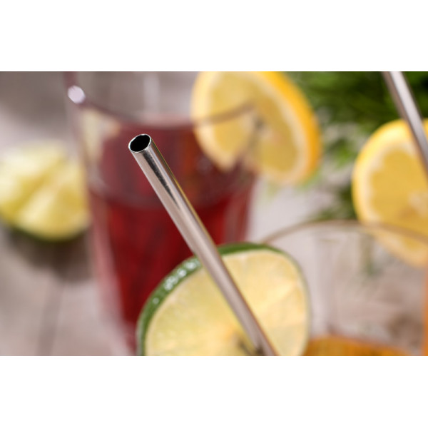Stainless steel metal drink straws "ROKKO" (4 pcs.) Stainless steel metal drink straws "ROKKO" (4 pcs.)