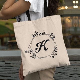 Fabric bag with your chosen initial