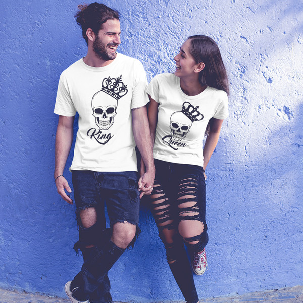 T-shirt set "King & Queen" su kaukole