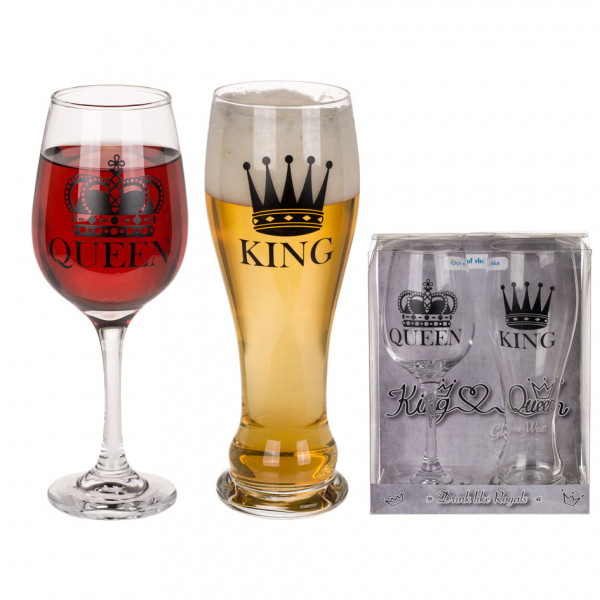 Glass Set "King & Queen"