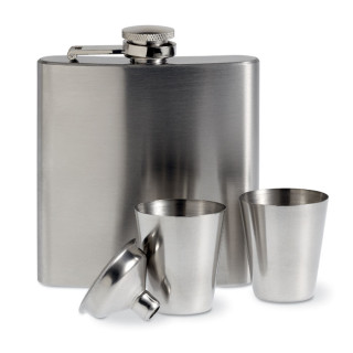 Flask set with cups and funnel "ALBYN" (180ml) (with engraving option for an additional fee)