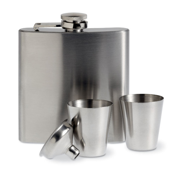 Flask set with cups and funnel "ALBYN" (180ml) (with engraving option for an additional fee)