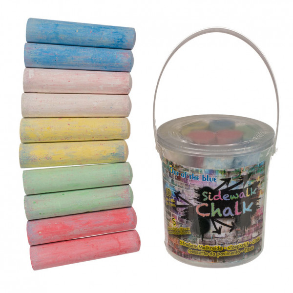 Colored drawing chalk in a bucket (10 pcs)