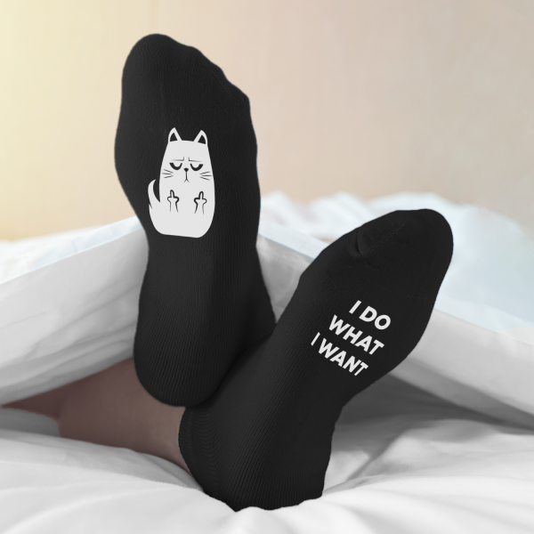 Socks with print on soles "I do what I want" Socks with print on soles "I do what I want"