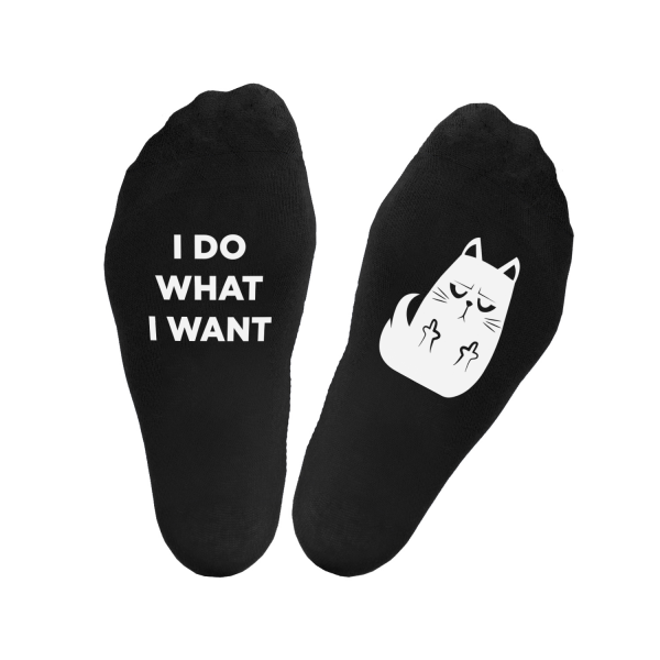 Socks with print on soles "I do what I want" Socks with print on soles "I do what I want"