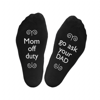 Socks with print on soles "Mom off duty"