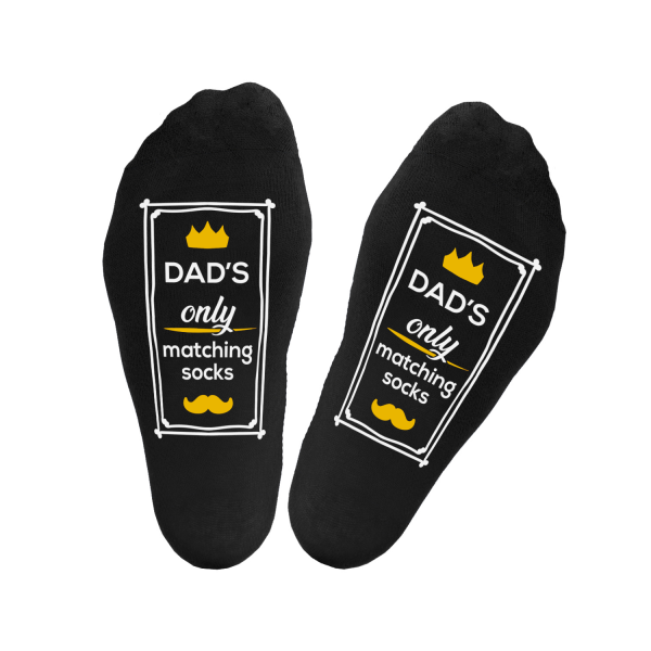 Socks with print on soles "Dad's only matching socks" Socks with print on soles "Dad's only matching socks"
