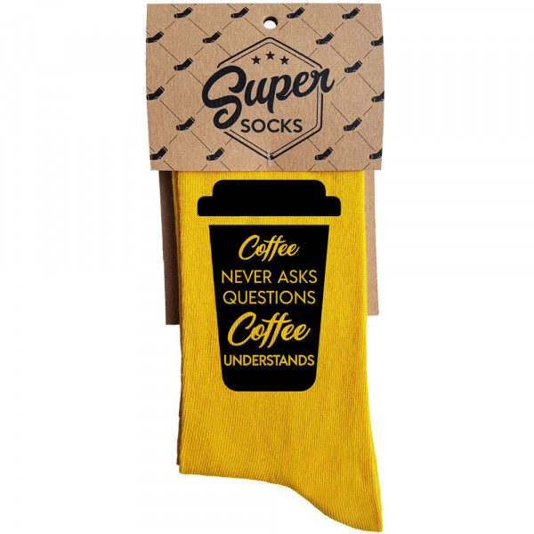 Socks "Coffee never asks" Socks "Coffee never asks"