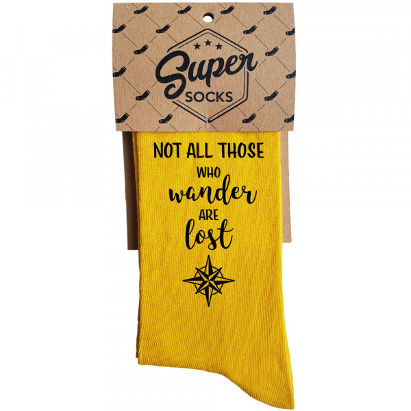 Socks "Not all those who wander are lost" Socks "Not all those who wander are lost"
