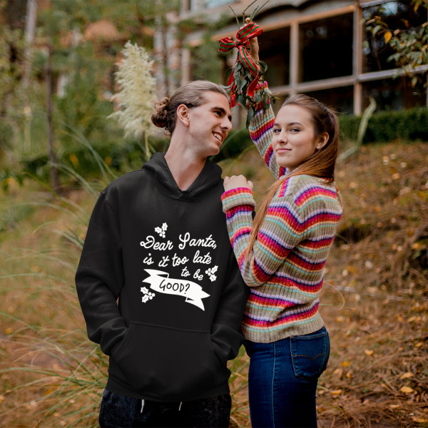 Sweatshirt "Dear Santa, is it too late to be good?"