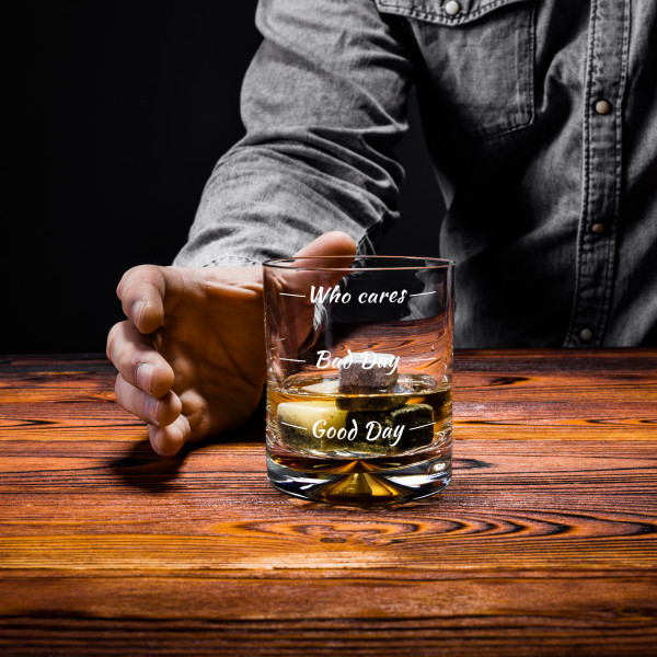 Whiskey Glass "Who Cares" Whiskey Glass "Who Cares"