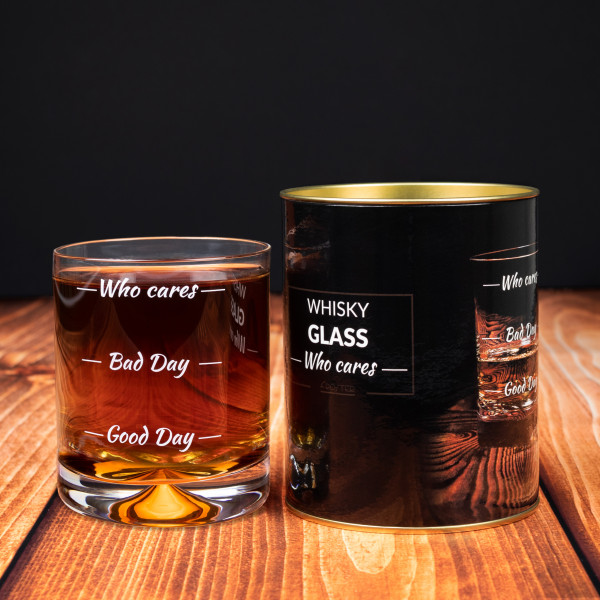 Whiskey Glass "Who Cares" Whiskey Glass "Who Cares"