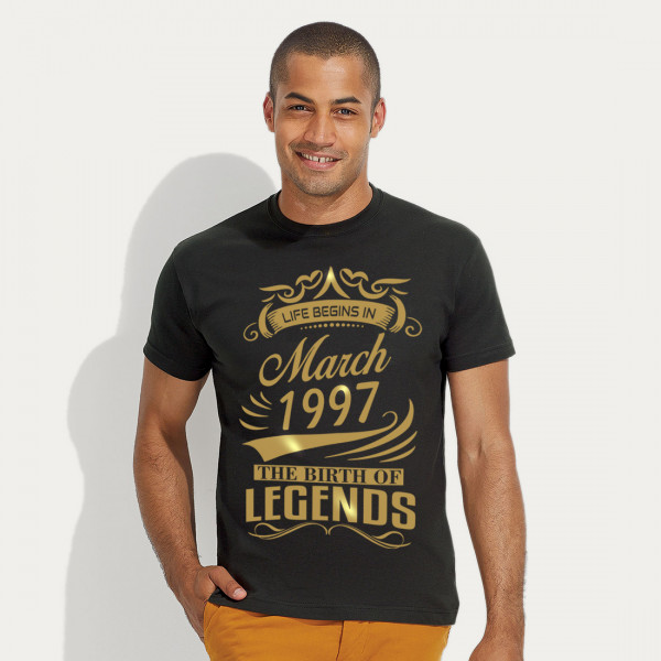 T-shirt "The Birth of Legends" with your selected date T-shirt "The Birth of Legends" with your selected date