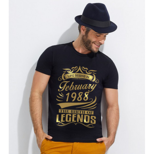 T-shirt "The Birth of Legends" with your selected date T-shirt "The Birth of Legends" with your selected date