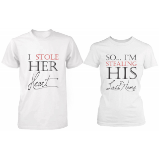 T-shirt set "I stole Her heart, so..."