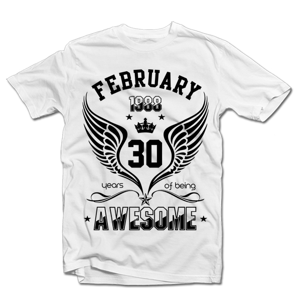T-shirt "Being Awesome" with your selected date T-shirt "Being Awesome" with your selected date