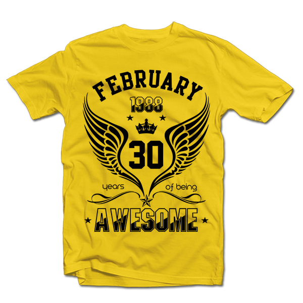 T-shirt "Being Awesome" with your selected date T-shirt "Being Awesome" with your selected date