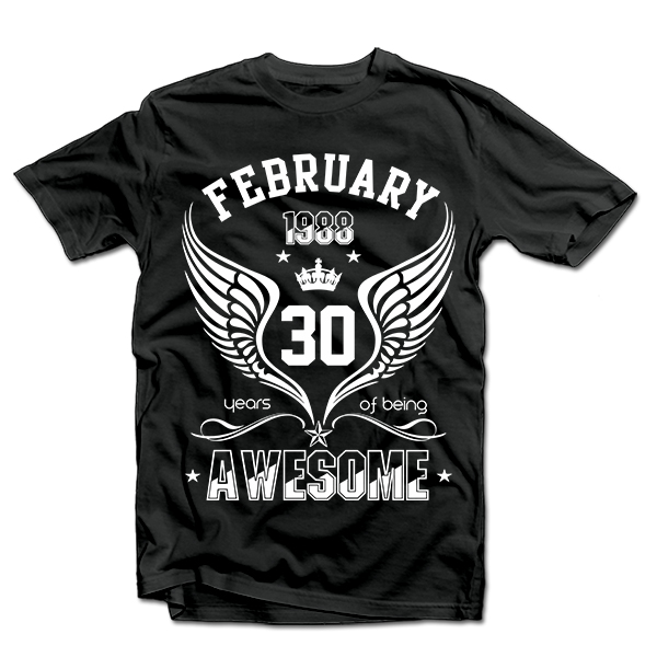 T-shirt "Being Awesome" with your selected date T-shirt "Being Awesome" with your selected date