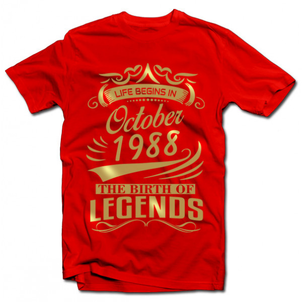 T-shirt "The Birth of Legends" with your selected date T-shirt "The Birth of Legends" with your selected date