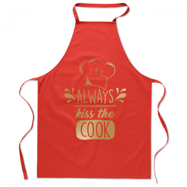 Cotton apron "Always kiss the cook"