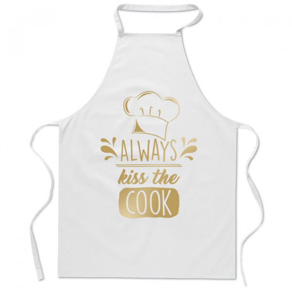 Cotton apron "Always kiss the cook"