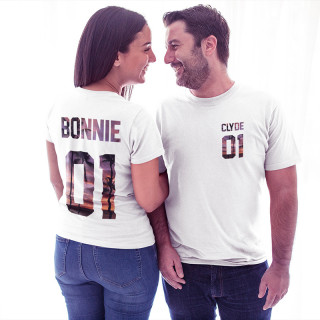 T-shirt set "Bonnie & Clyde Hawaii" with the selected numbers