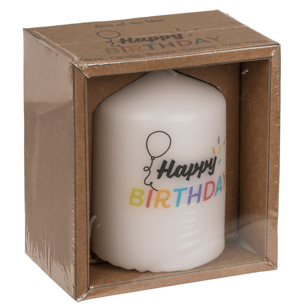 Cylindrical candle "Happy Birthday" Cylindrical candle "Happy Birthday"