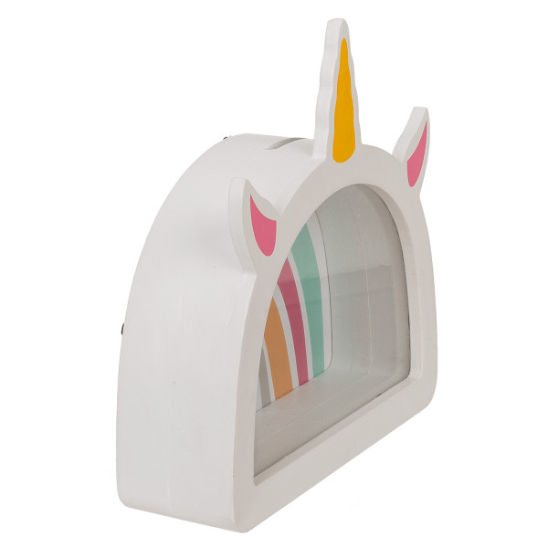 Wooden piggy bank - frame "Rainbow unicorn" Wooden piggy bank - frame "Rainbow unicorn"