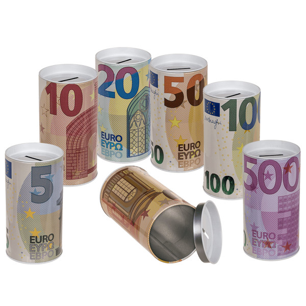 Metal piggy bank "Euros" Metal piggy bank "Euros"