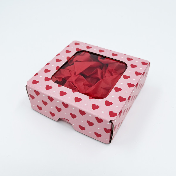 Gift box with hearts 86x94x30mm Gift box with hearts 86x94x30mm