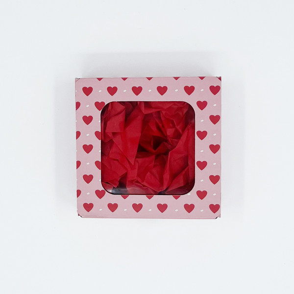 Gift box with hearts 86x94x30mm Gift box with hearts 86x94x30mm