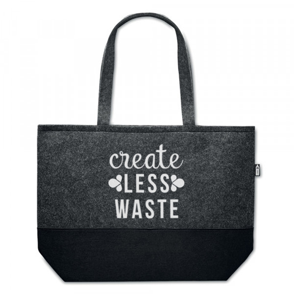 Eco-felt shopping bag "Create less waste"