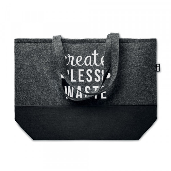 Eco-felt shopping bag "Create less waste"