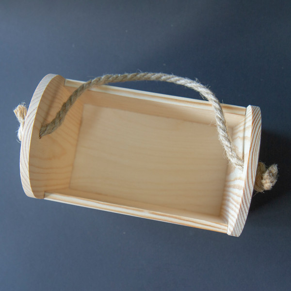 Personalized Wooden Bottle Crate with Rope Handle - "Time to Celebrate"