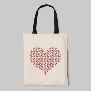 Fabric bag "Eggplant and peach"
