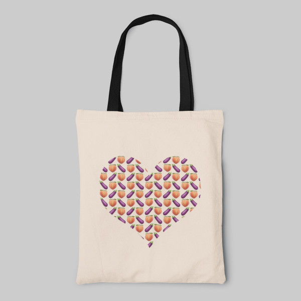 Fabric bag "Eggplant and peach" Fabric bag "Eggplant and peach"