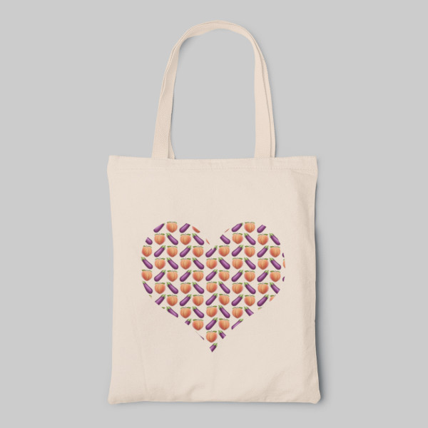 Fabric bag "Eggplant and peach" Fabric bag "Eggplant and peach"
