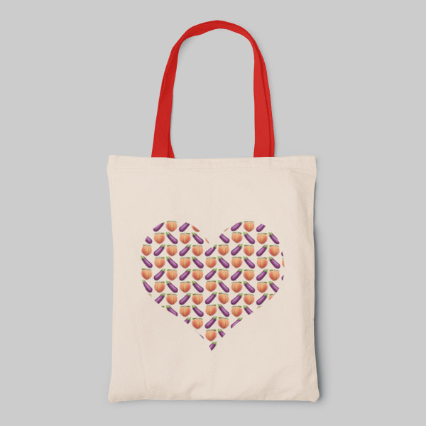Fabric bag "Eggplant and peach" Fabric bag "Eggplant and peach"