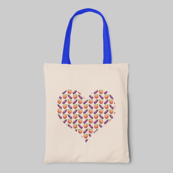 Fabric bag "Eggplant and peach" Fabric bag "Eggplant and peach"